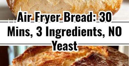 Air Fryer Bread in 30 Mins! (3-Ingredient No Yeast Recipe)