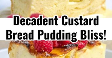 Custard Bread Pudding with Vanilla Sauce
