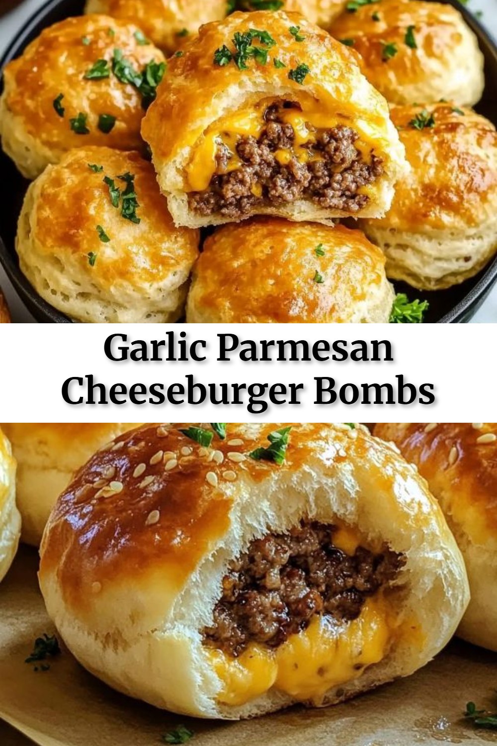 Garlic Parmesan Cheeseburger Bombs