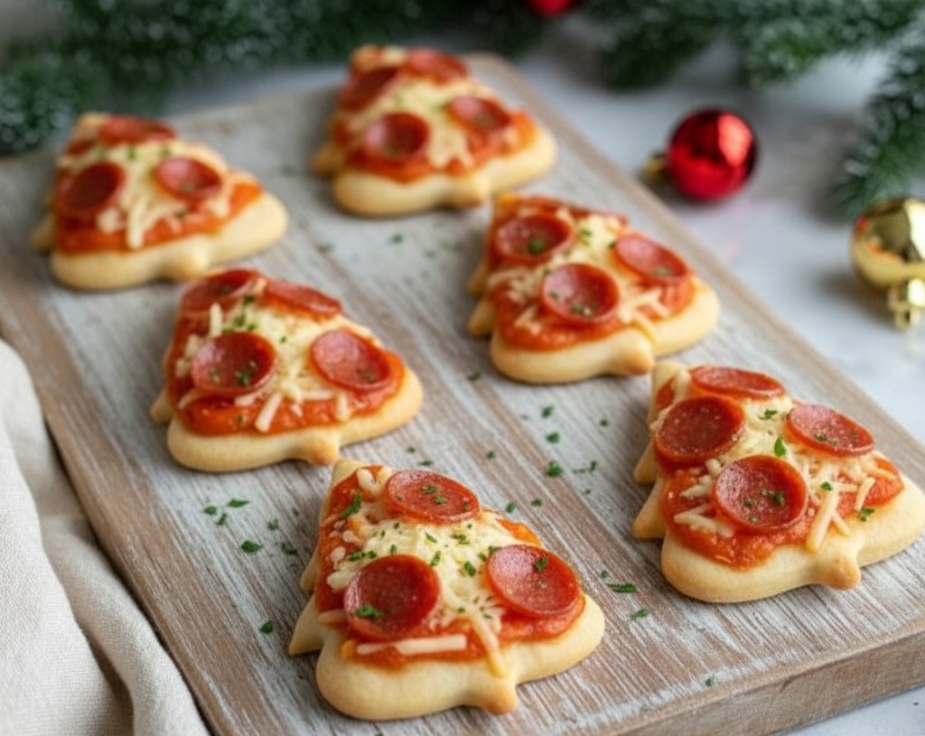 Easy Christmas Tree Pizza: Fun Kids Dinner & Party Appetizer serving