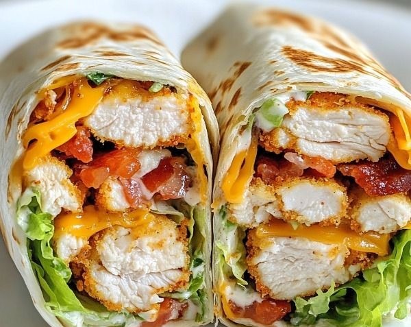 Easy Crispy Chicken Bacon Ranch Wraps