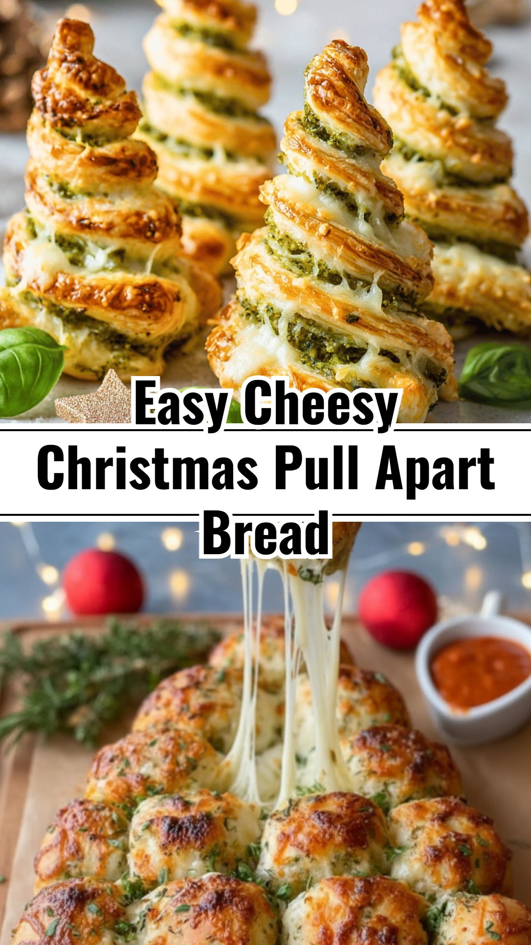 Yummy Cheesy Pull Apart Christmas Tree Bread Appetizer