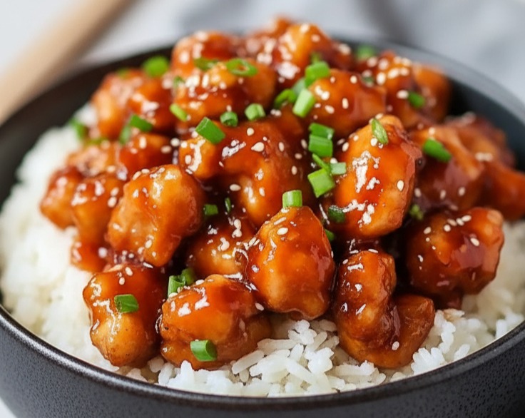 Chinese Takeout Sesame Chicken Recipe Easy Late Dinner Ideas serving
