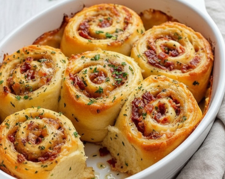 Delicious Cheesy Garlic Rolls Homemade Easy Baked serving
