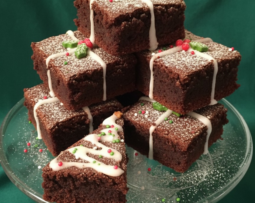 Delicious Easy Christmas Present Brownies Fun Baking Gift serving