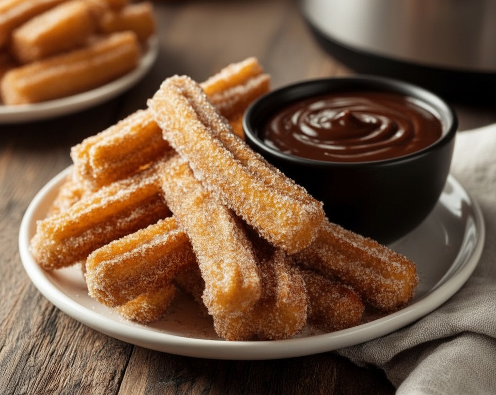 Easy Air Fryer Light Churros: Quick Homemade Movie Night Dessert serving