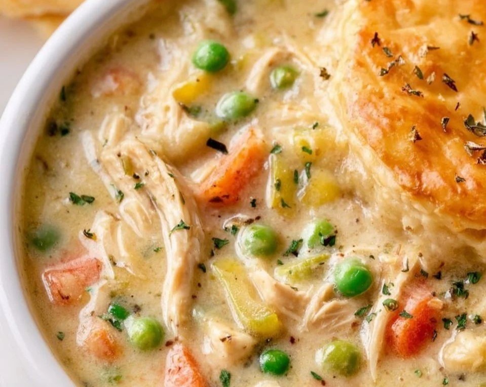 Easy Healthy Chicken Pot Pie Soup Delicious Pot Recipe serving
