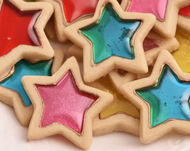 Easy Stained Glass Christmas Decorating Cookies Sweet Idea serving