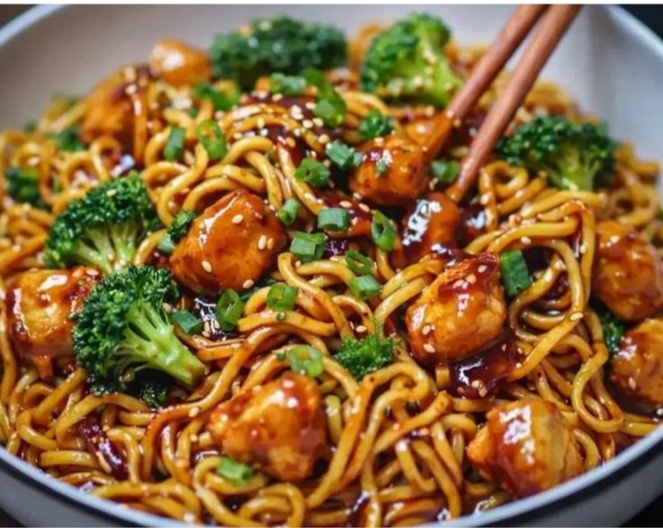 Quick Filling Dinners Sticky Garlic Chicken Noodles Best Meals Ever overview