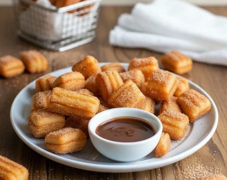 Air Fryer Light Churros Home Made Churros Quick Movie Snacks serving