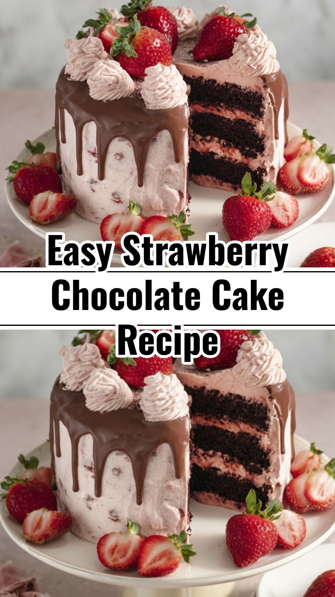 Delicious Easy Strawberry Chocolate Layer Cake Recipe