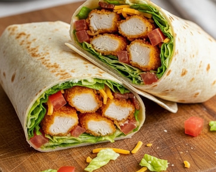 Crispy Chicken Wraps Easy Family Dinner Recipes Quick Cafe Food serving
