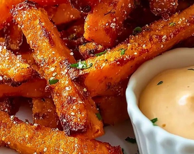 Delicious Easy Crispy Oven Baked Sweet Potato Fries Side Dish overview