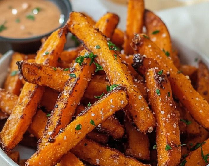 Deliciously Crispy Oven Baked Sweet Potato Fries Recipes serving