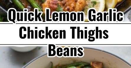 Easy Lemon Garlic Butter Chicken Thighs Green Beans Skillet