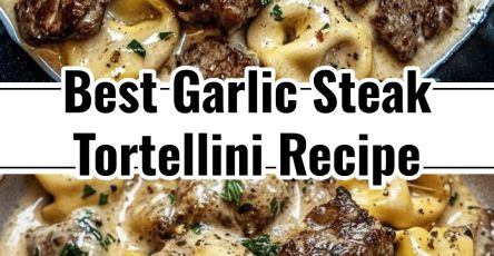 Easy Skillet Garlic Steak Tortellini Pasta Dinner