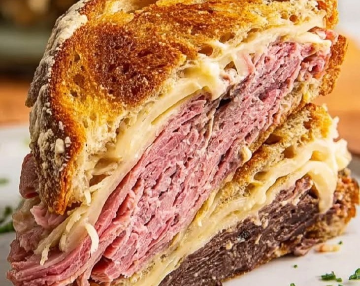 Delicious Easy Reuben Sandwich Homemade Russian Dressing serving