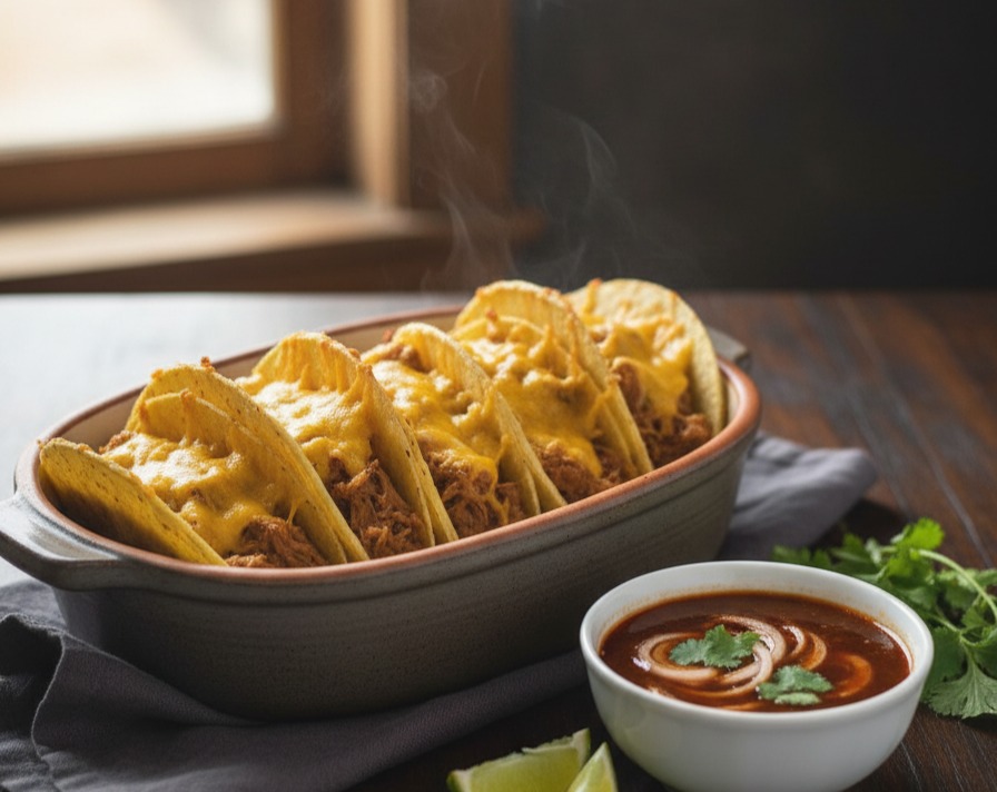 Delicious Food Recipes Birria Tacos Sauce Consume serving