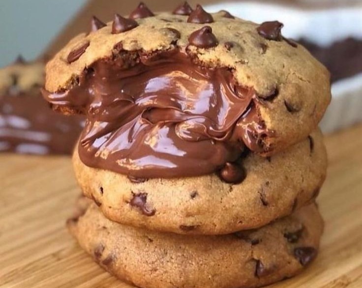 Easy Things To Bake At Home Desserts Nutella Cookies Pie serving